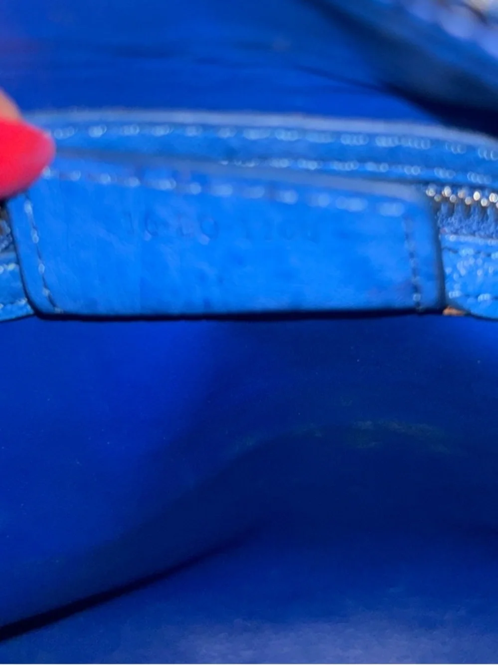 Beautiful Blue Ostrich-Textured Lady Tote with DR Charm